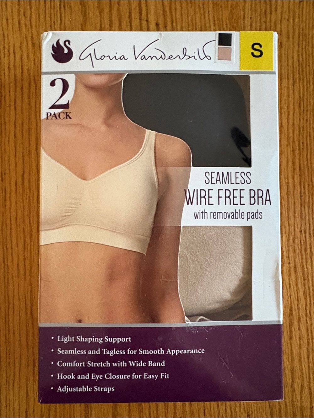 Gloria Vanderbilt Seamless Wire-Free Bra in Nude - 2 Pack (S)